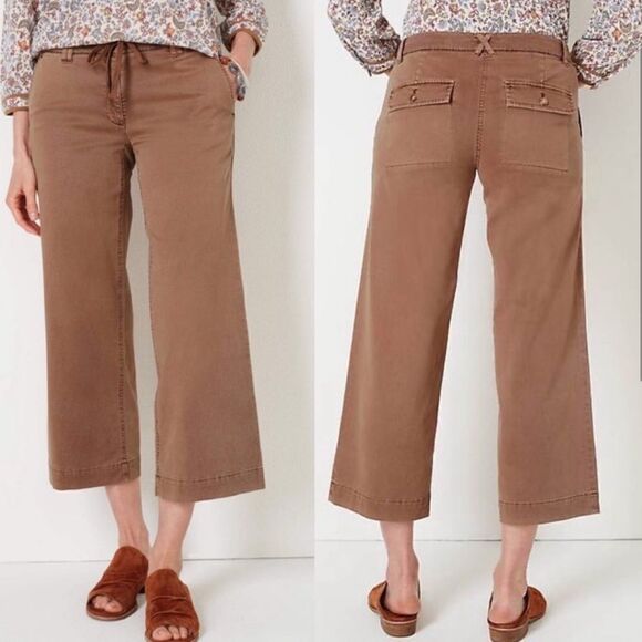 J. Jill Extrasoft Tie Waist Chino Wide Leg 4 Petite NEW - Picture 1 of 11